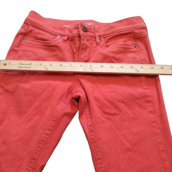 LOFT 2p 2 Petite Dark Blood Orange Red Modern Skinny Jeans Cotton - Picture 3 of 11